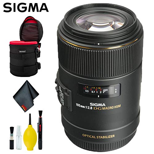 Sigma 105mm f/2.8 EX DG OS HSM Macro Lens for Canon EF (Intl) Deluxe Bundle