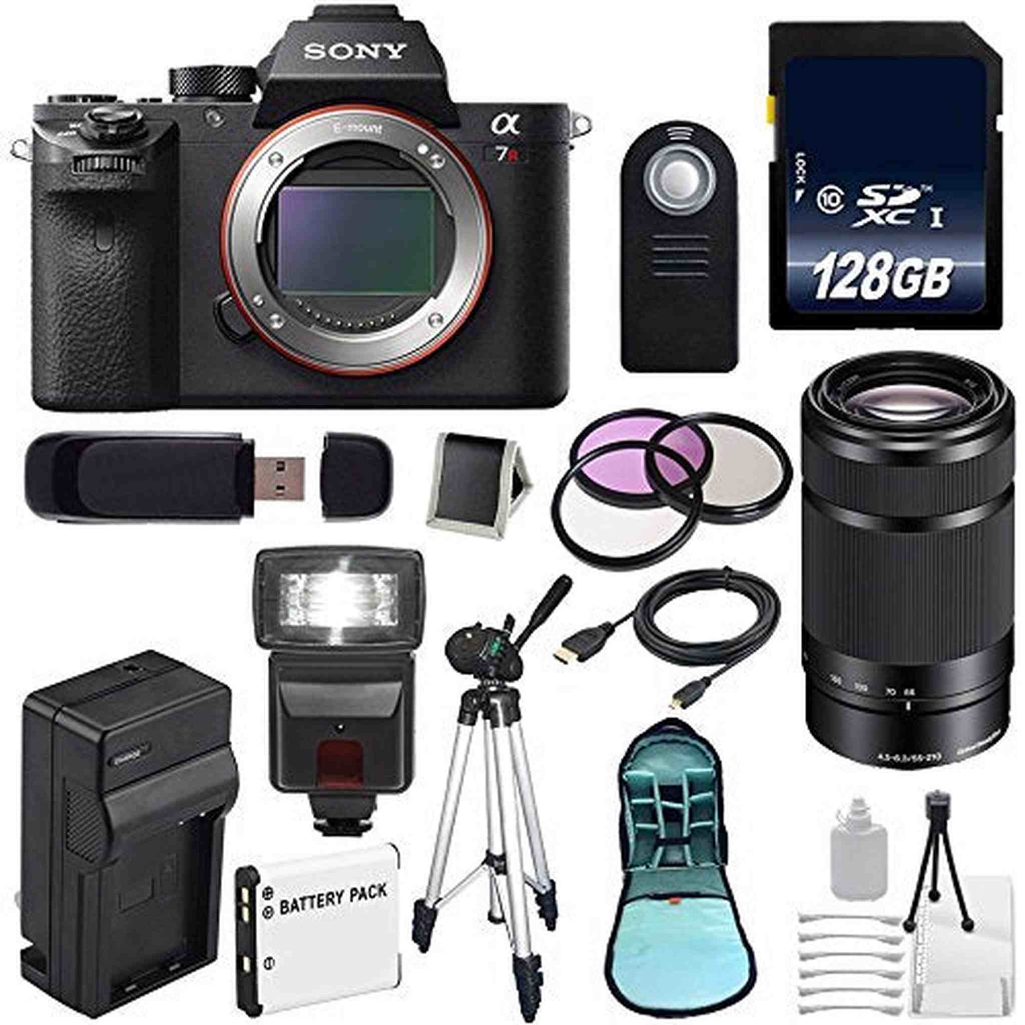 Sony Alpha a7R II Mirrorless Digital Camera International Model + Sony E 55-210mm f/4.5-6.3 OSS E-Mount Lens Black Advanced Bundle