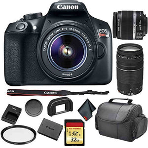 Canon EOS Rebel T6 DSLR Camera with 18-55mm Lens 1159C003 Bundle with Canon EF 75-300mm f/4-5.6 III Lens + 32GB Memory C - Used Canon