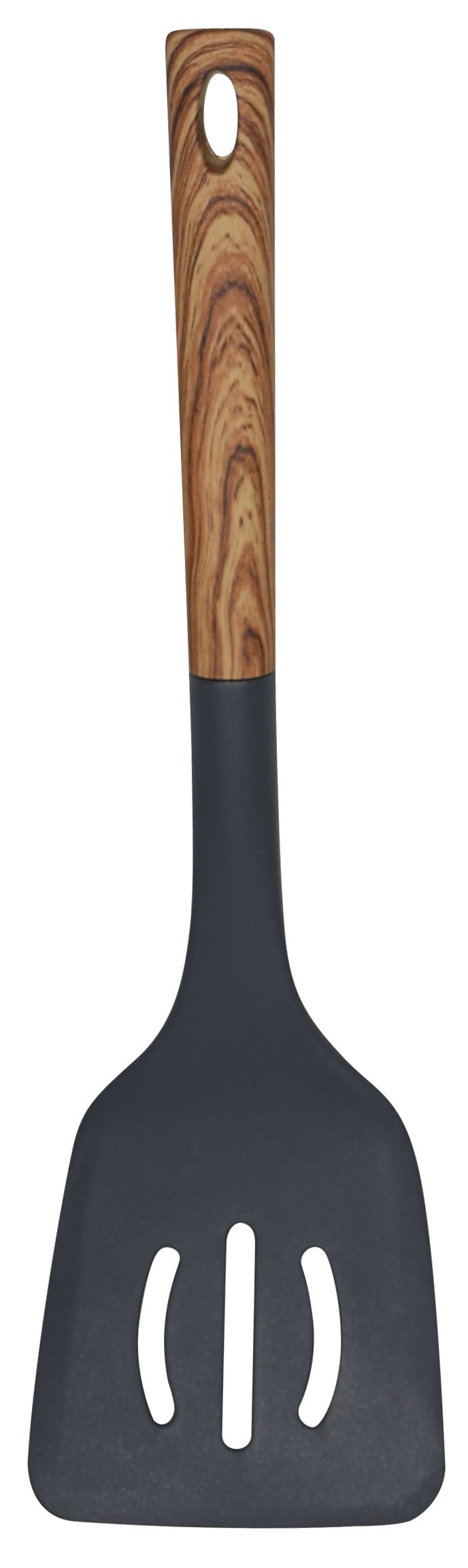 Bene Casa - Black Spatula with Wood Like Handle, Heat Resistant.Black Spatula w/Woodlike Handle, 14"