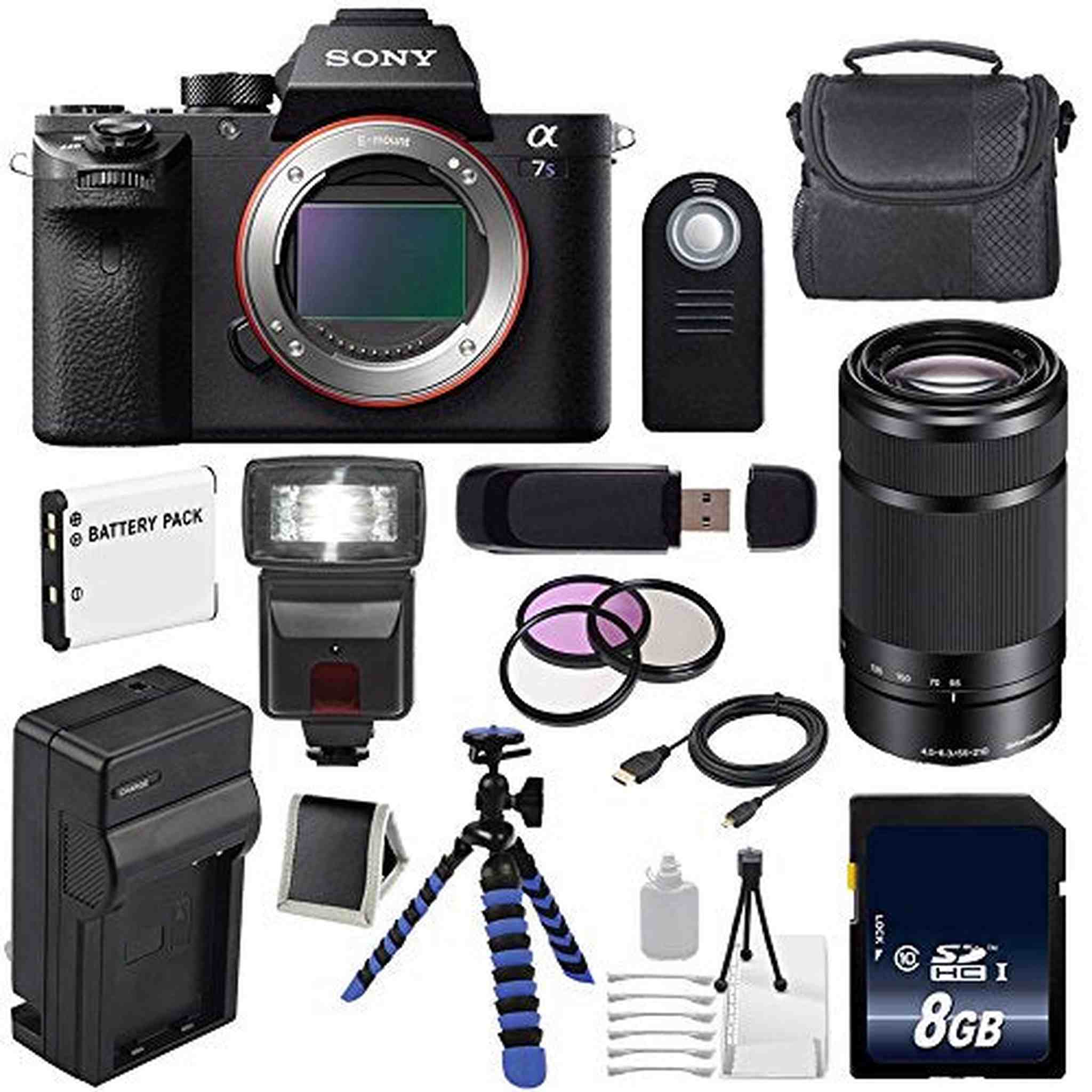 Sony Alpha a7S II a7S Mark II a7SII ILCE7SM2/B Mirrorless Digital Camera International Model + Sony E 55-210mm f/4.5-6