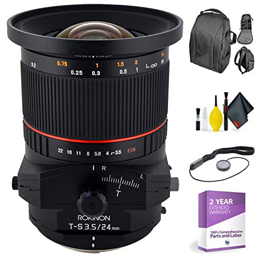 ROKINON 24 f/3.5 Lens for Canon EF + Deluxe Lens Cleaning Kit Bundle