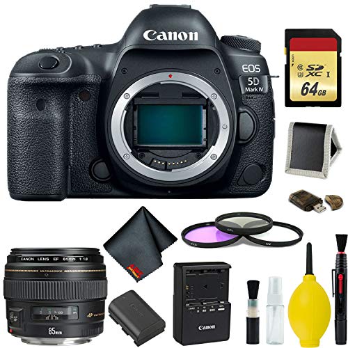 Canon EOS 5D Mark IV DSLR Camera Body Only Complete Kit International Model w/Canon EF 85mm f/1.8 USM Lens - Internati