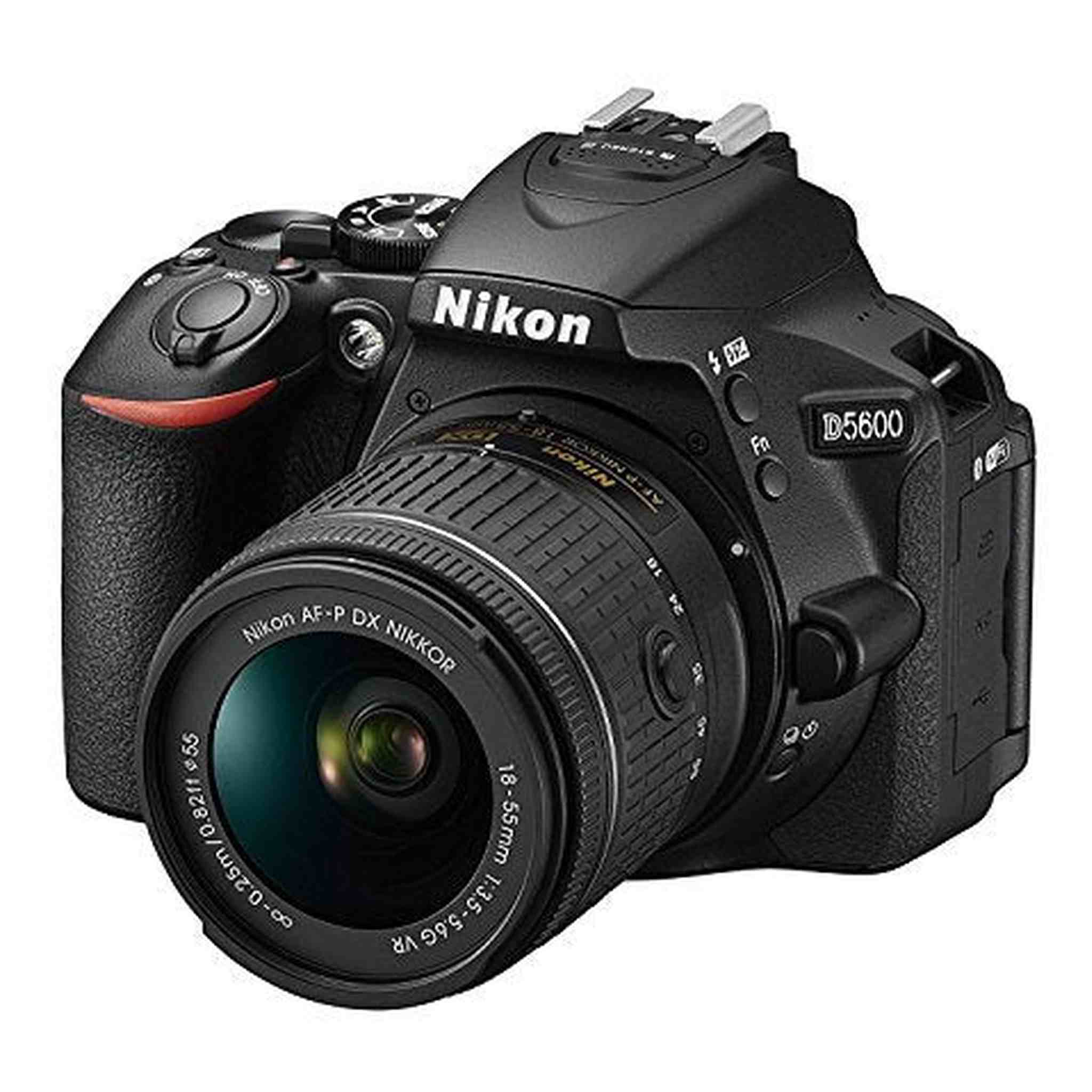 Nikon D5600 DX-format Digital SLR w/ AF-P DX NIKKOR 18-55mm f/3.5-5.6G VR, Touchscreen, Wi-Fi, Bluetooth Renewed - Reconditioned Nikon