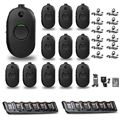 12 x Motorola CLP1010e 1-Channel 2-Way UHF Radio + Multi-Unit Charger + More