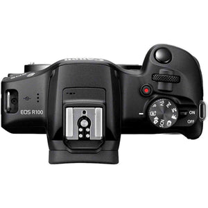 Canon EOS R100 Mirrorless Camera RF-S18-45mm F4.5-6.3 is STM & RF-75-300mm F4-5.6 Lens Kit, 24.1 Megapixel CMOS APS-C Sensor, 4K Video, RF Mount, Black - Reconditioned