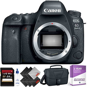 Canon EOS 6D Mark II DSLR Camera Body Only + 64GB Memory Card + 1 Year Warranty Base Bundle