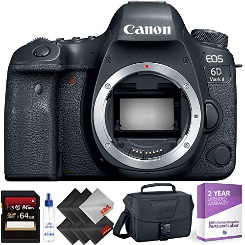 Canon EOS 6D Mark II DSLR Camera Body Only + 64GB Memory Card + 1 Year Warranty Base Bundle