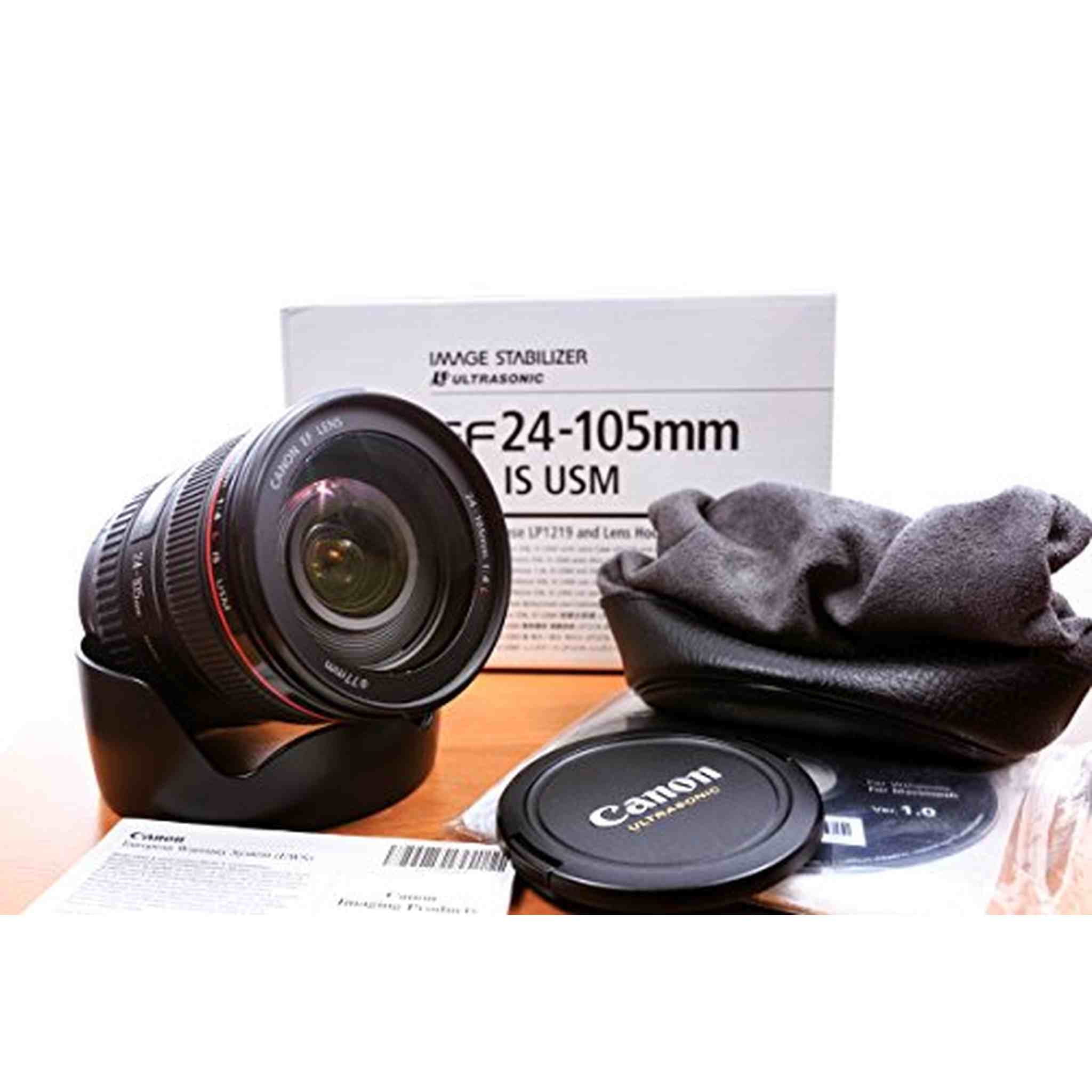 Canon EF 24-105mm f/4 L IS USM Lens for Canon EOS SLR Cameras - White Box Bulk Packaging - Used Canon