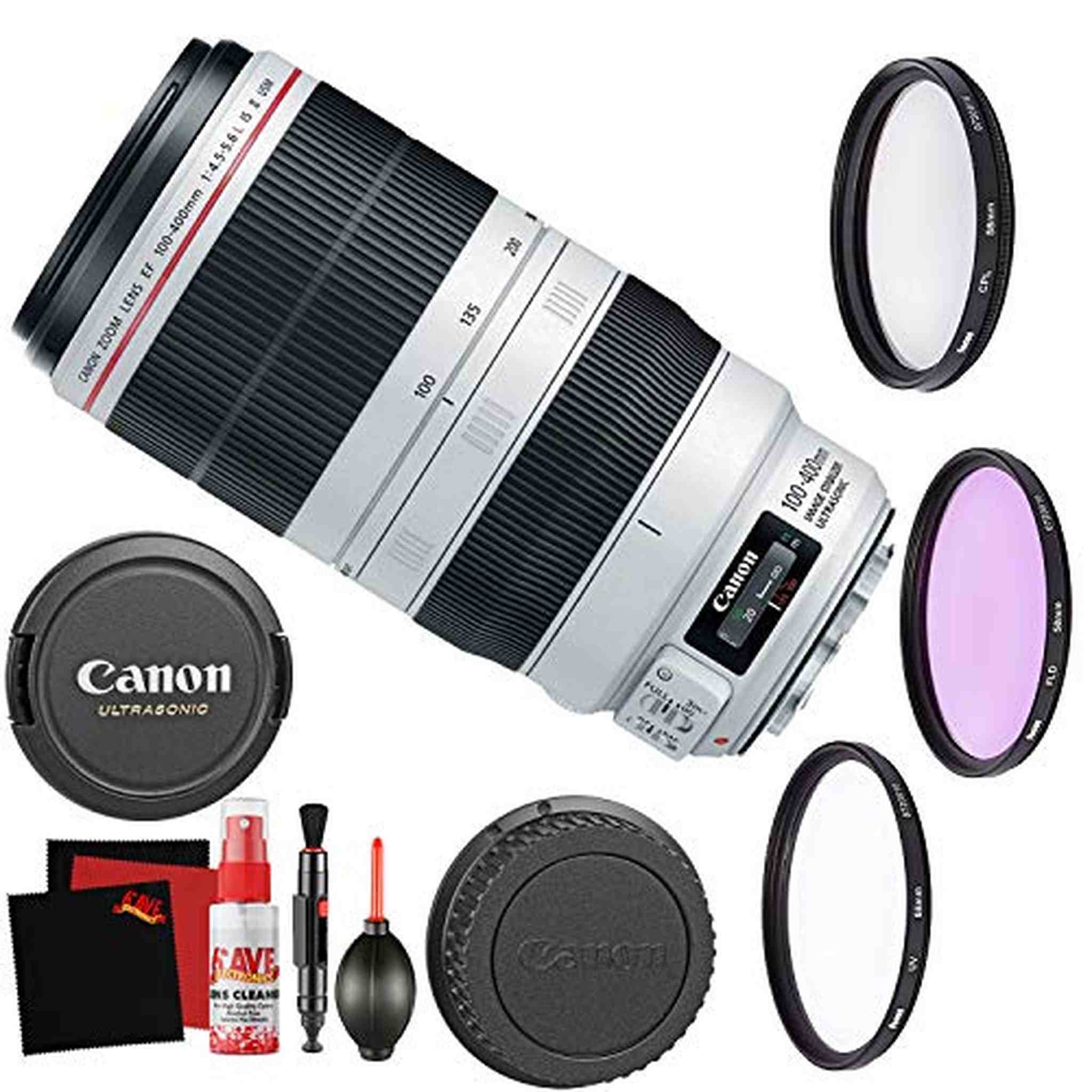 Canon EF 100-400mm f/4.5-5.6L is II USM Lens Accessory Bundle International Model Canon