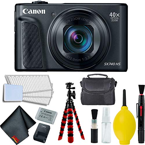 Canon PowerShot SX740 HS Digital Camera (Black) Accessory Bundle - International Model