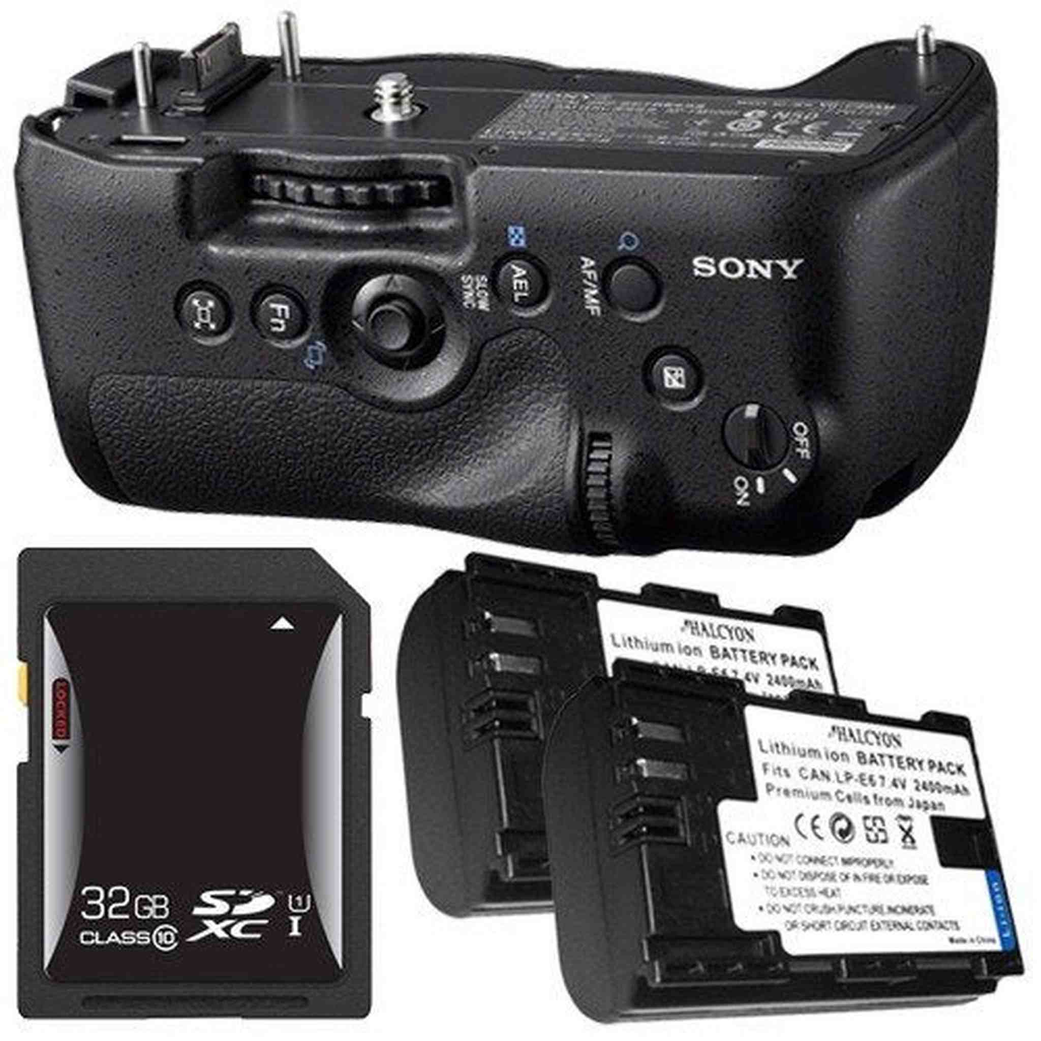 Sony Vertical Battery Grip for Alpha A99 DSLR Camera + NP-FM500H Battery + 32GB SDHC Card Saver Bundle