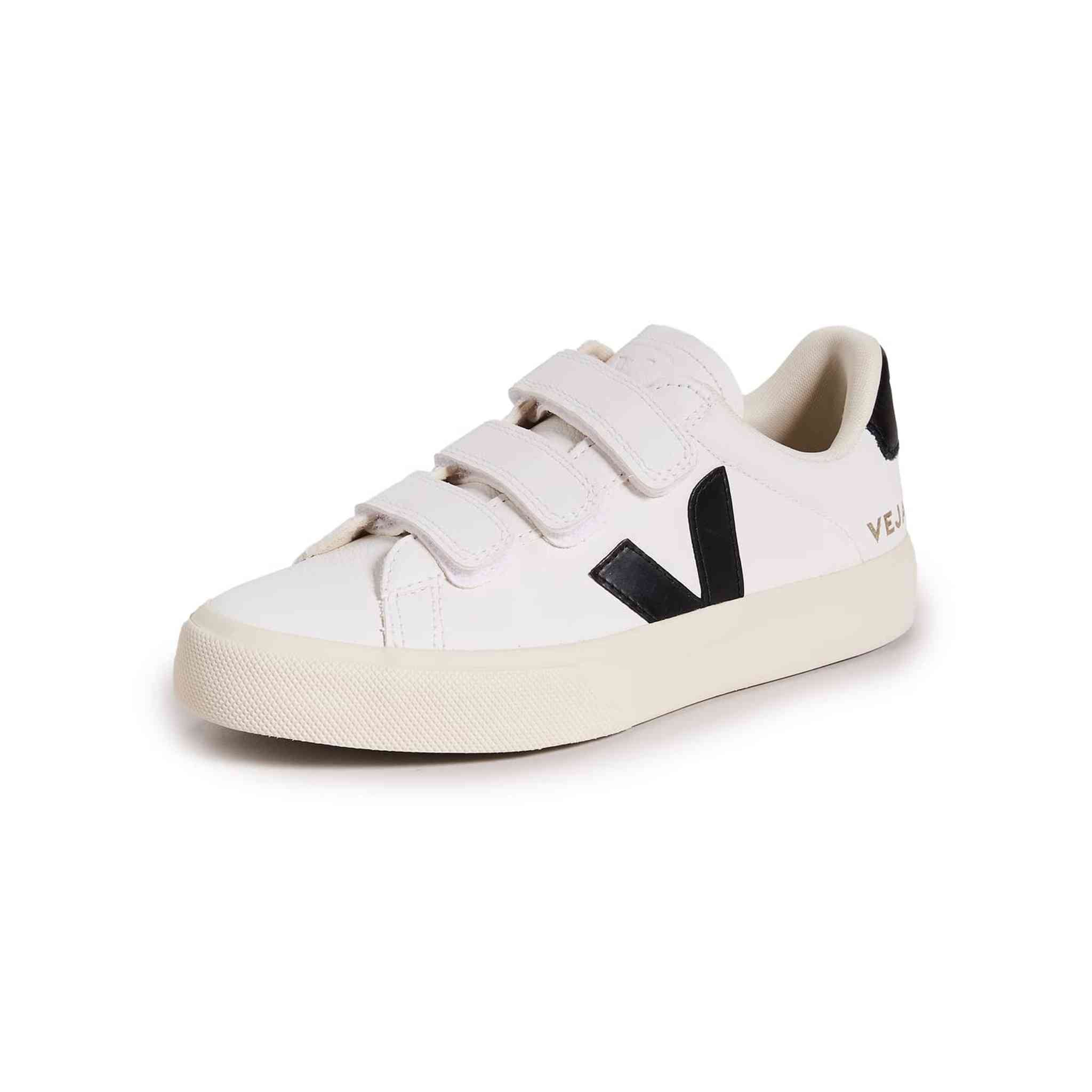 Veja Women's Recife Logo Sneakers, Extra White/Black, 10 Medium US