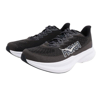 Hoka Men's Mach 6 Sneaker, Black/White, 7