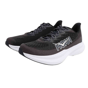 Hoka Men's Mach 6 Sneaker, Black/White, 8