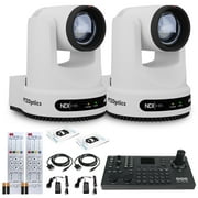 2 x PTZOptics Move 4K PTZ Camera with 12x Zoom White PT12X-4K-WH-G3 + SuperJoy PTZ Controller