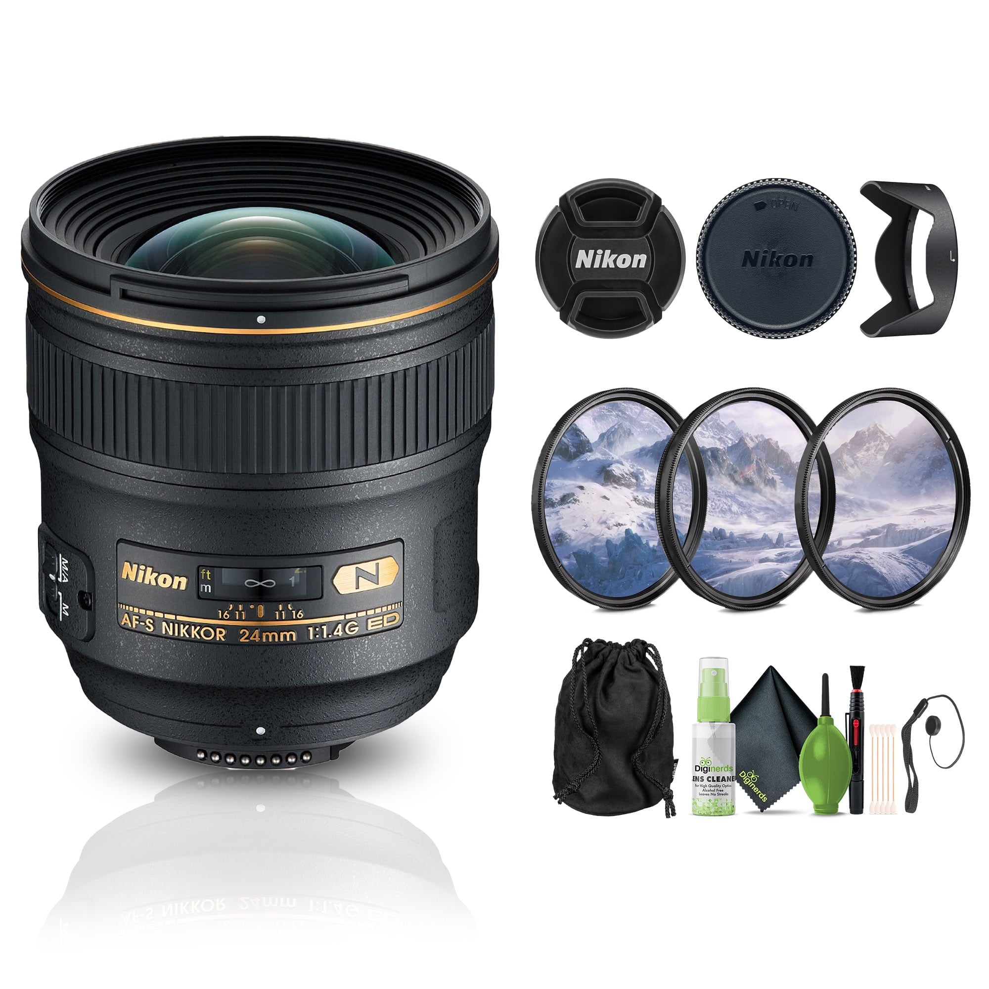 Nikon AF-S NIKKOR 24mm f/1.4G ED Auto Focus Zoom Lens 2184 Bundle