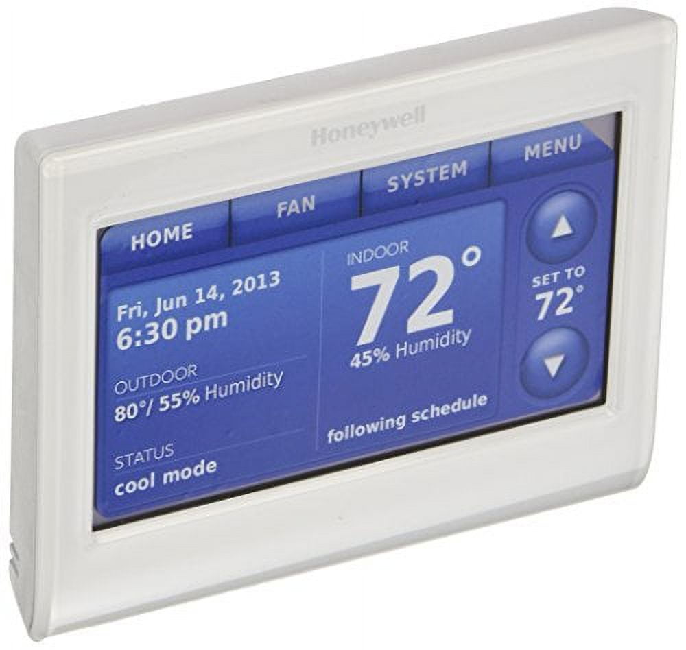 Honeywell THX9421R5021WW 2 Wire IAQ High Definition Touch Screen Thermostat with Red Link Technology, White