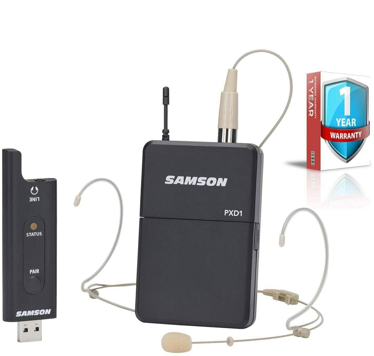 Samson XPD2 Headset - USB Digital Wireless System Bundle with Extended Warranty