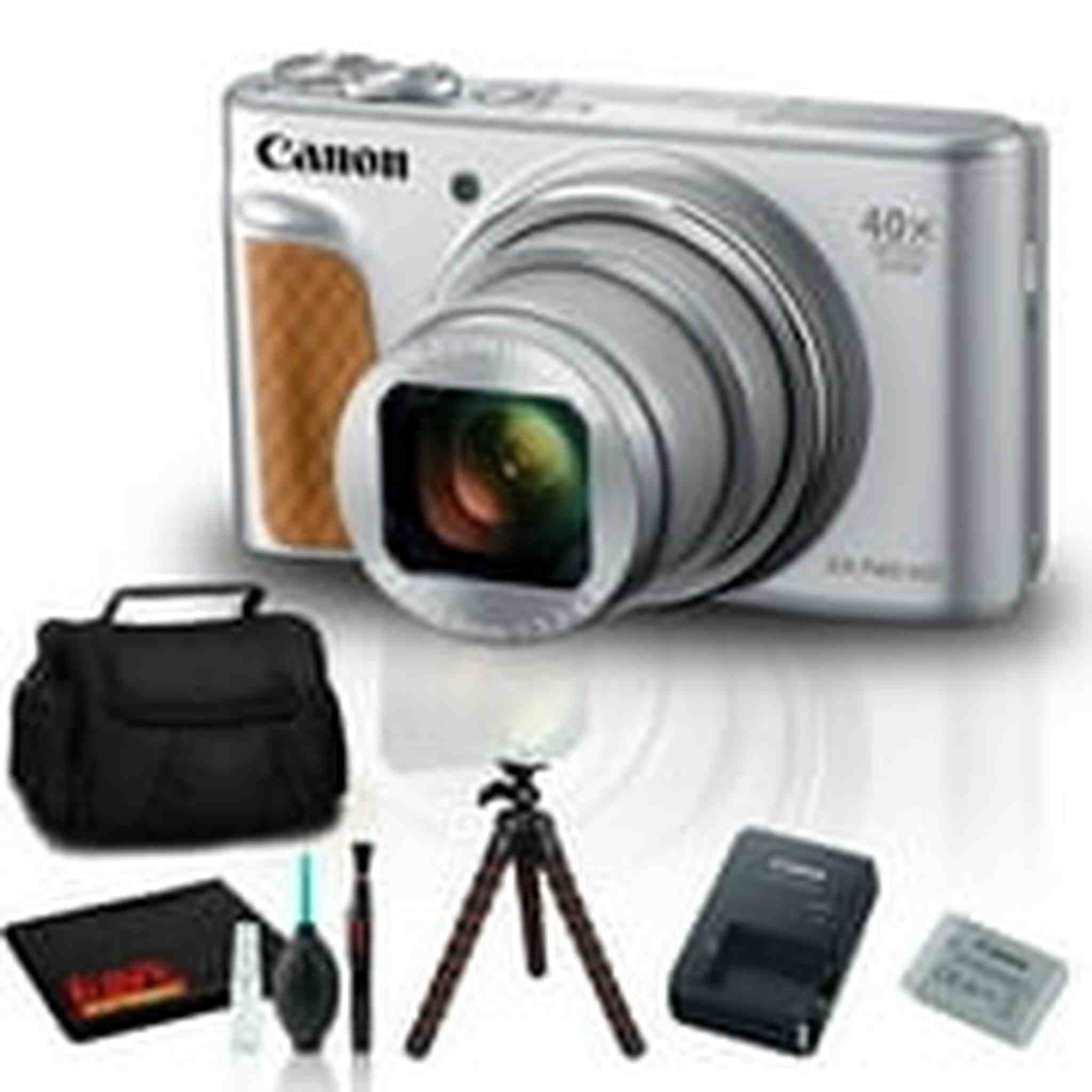 Canon PowerShot SX740 HS Camera Silver Includes Carry Case and Tripod Bundle Canon