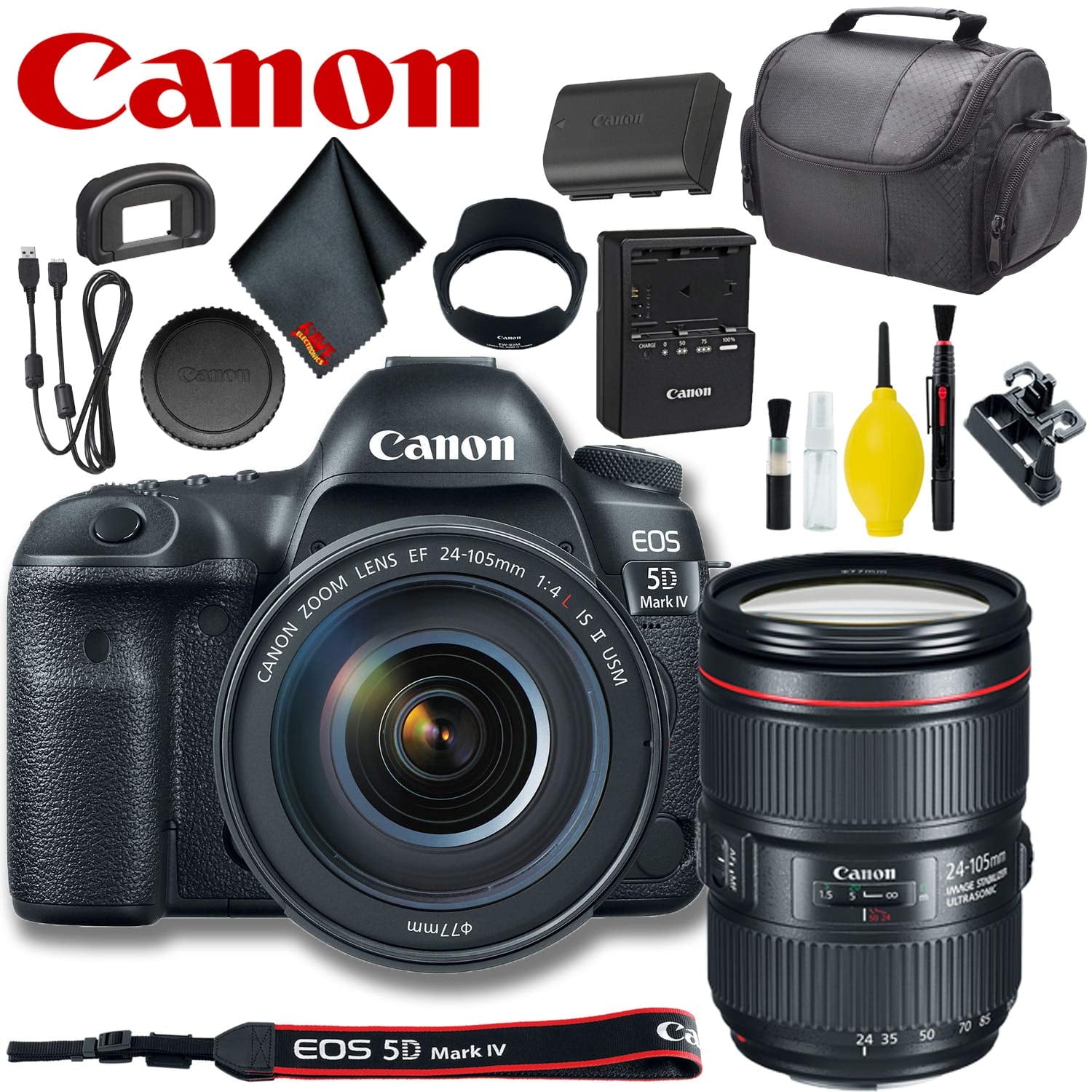 Canon EOS 5D Mark IV DSLR Camera with 24-105mm Lens Intl Model Basic Bundle