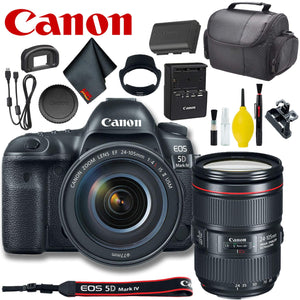 Canon EOS 5D Mark IV DSLR Camera with 24-105mm Lens Intl Model Basic Bundle
