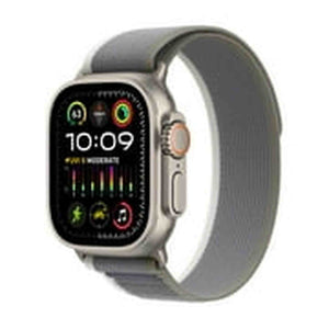 Apple Watch Ultra 2 GPS + Cellular 49mm Smartwatch with Rugged Titanium Case & Green/Grey Trail Loop S/M. Fitness Tracker, Precision GPS, Action Button, Extra-Long Battery Life, Carbon Neutral Apple