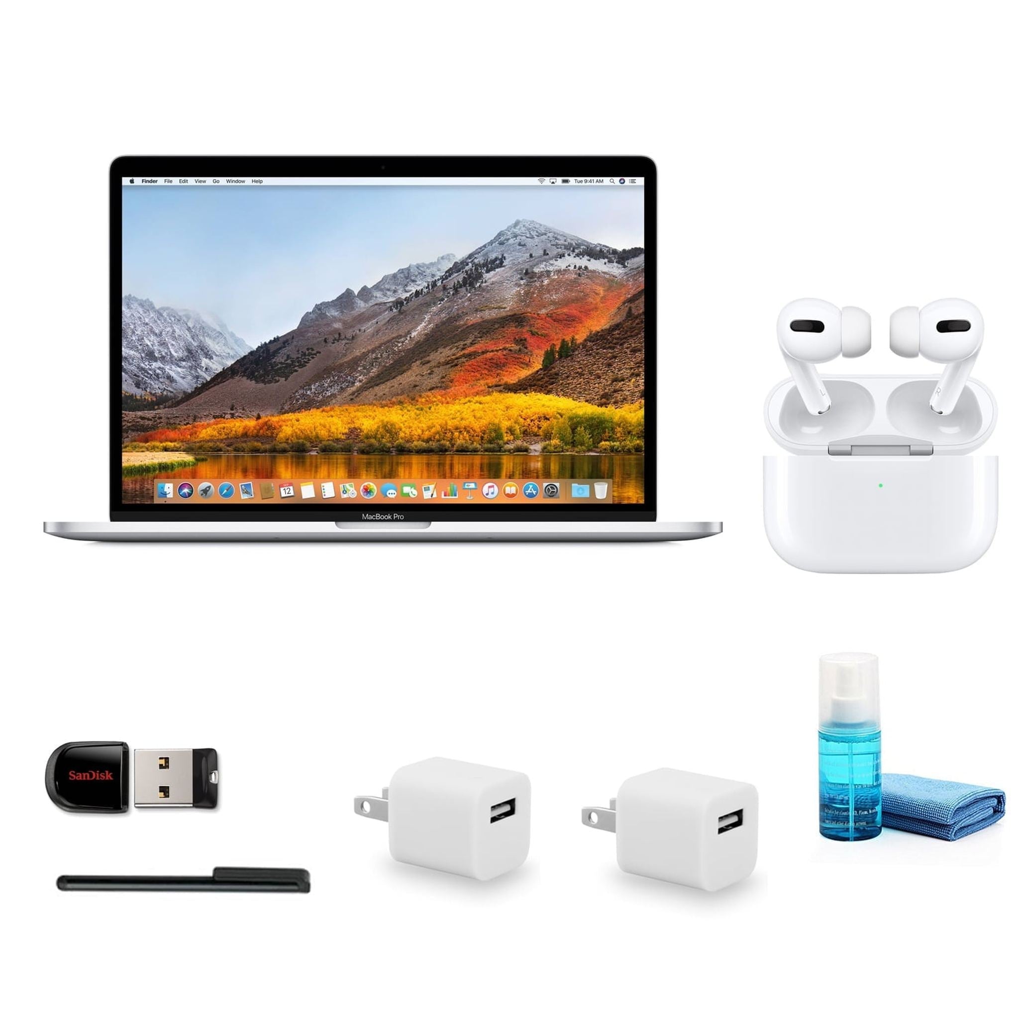Apple MacBook Pro 15-inch with Touch Bar 256GB - Silver Spanish Keyboard MR962E/A with Apple AirPods Pro
