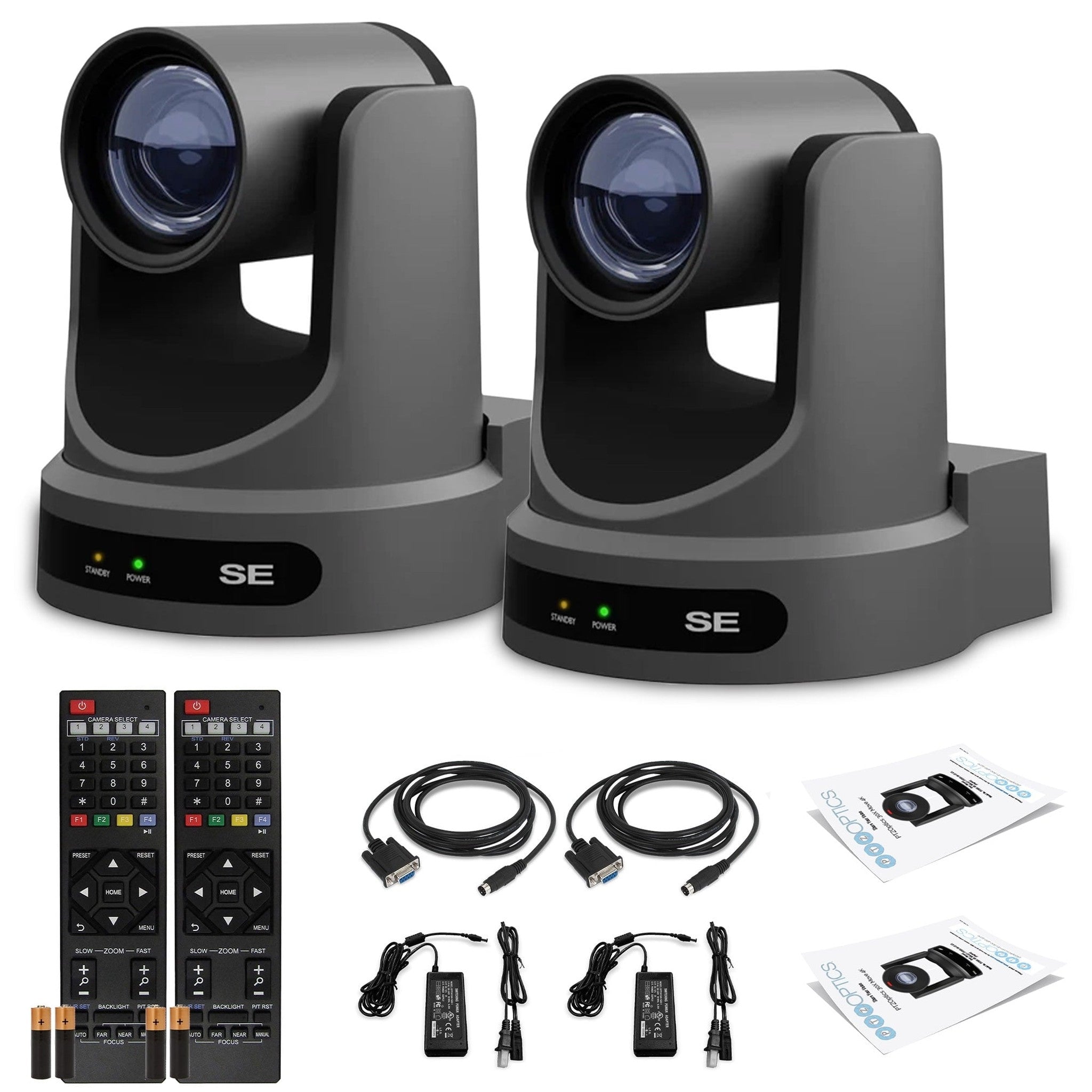 2 x PTZOptics Move SE PTZ Camera with 30x Optical Zoom Gray PT30X-SE-GY-G3