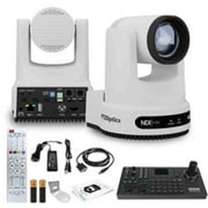 PTZOptics Move 4K PTZ Camera with 20x Zoom White PT20X-4K-WH-G3 + SuperJoy PTZ Controller + Wall Mount PTZOptics