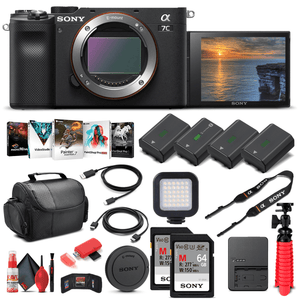 Sony Alpha a7C Mirrorless Digital Camera Body Only, Black ILCE7C/B - Pro Bundle