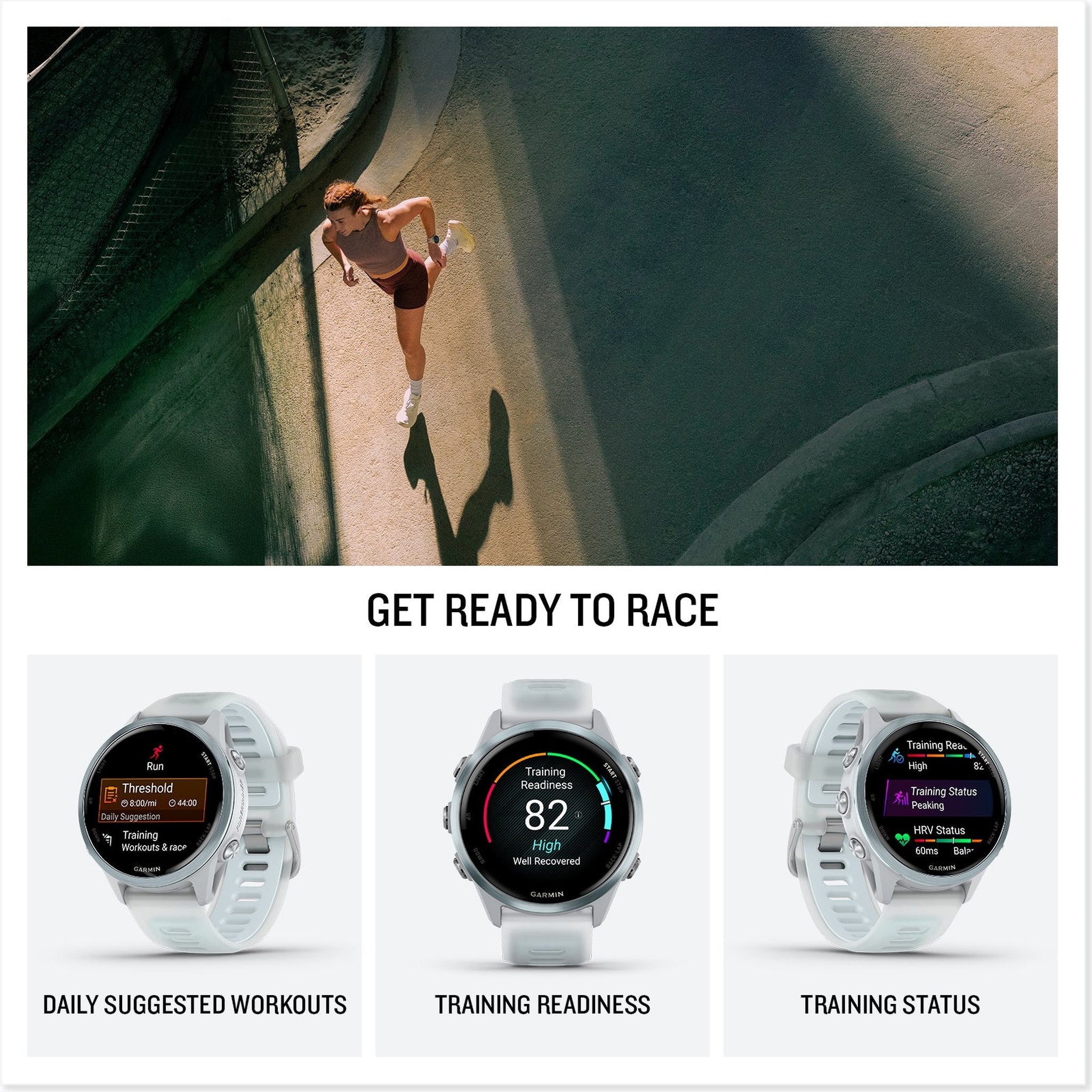 Garmin Forerunner 570 – 42MM, Whitestone/Cloud Blue , Air Pro EarBuds