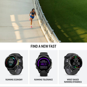 Garmin Forerunner 970 Running Smartwatch, GPS Fitness Smart Watch For Men And Women, Carbon Gray DLC Titanium with Black Case and Black/Translucent Whitestone Band , Bundle