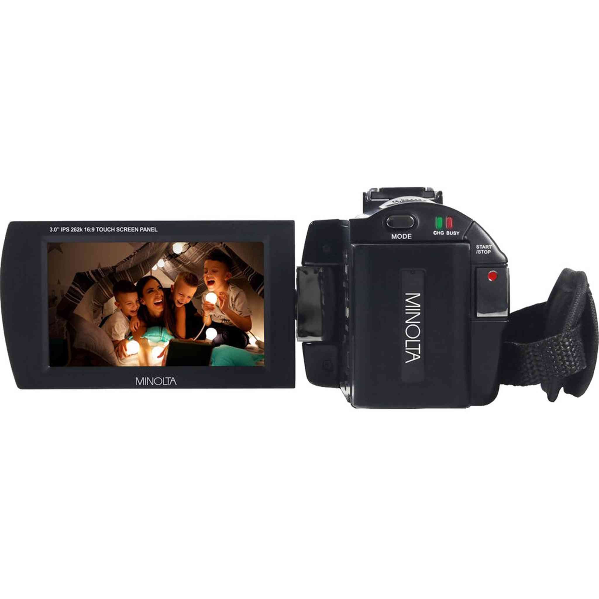 Minolta MN4K25NV 4K Ultra HD 30 MP Night Vision Camcorder Black Bundle kit