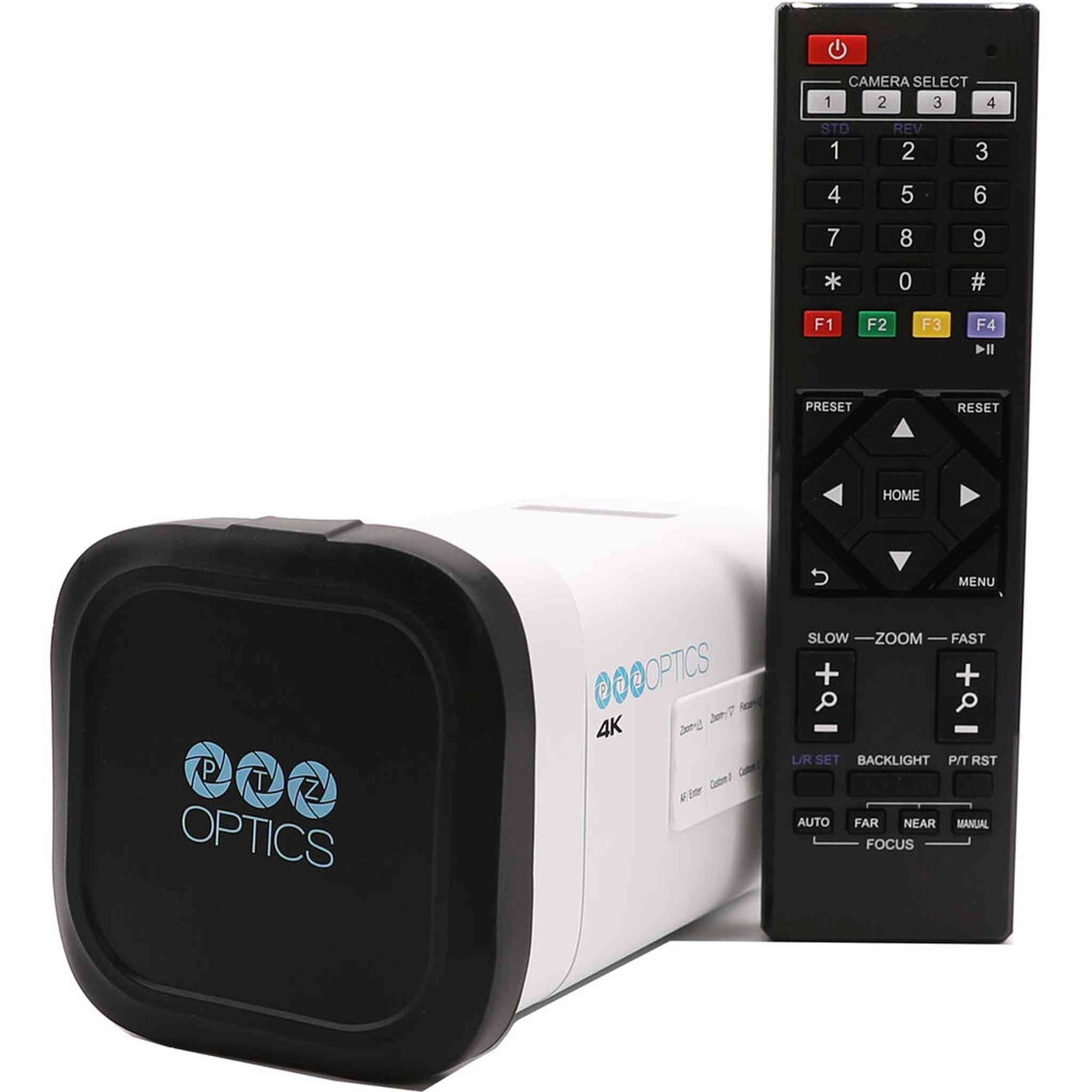 PTZOptics 4K Camera White | 20x Zoom, UHD60, NDI|HX2, Pro Streaming for Events - Bundle