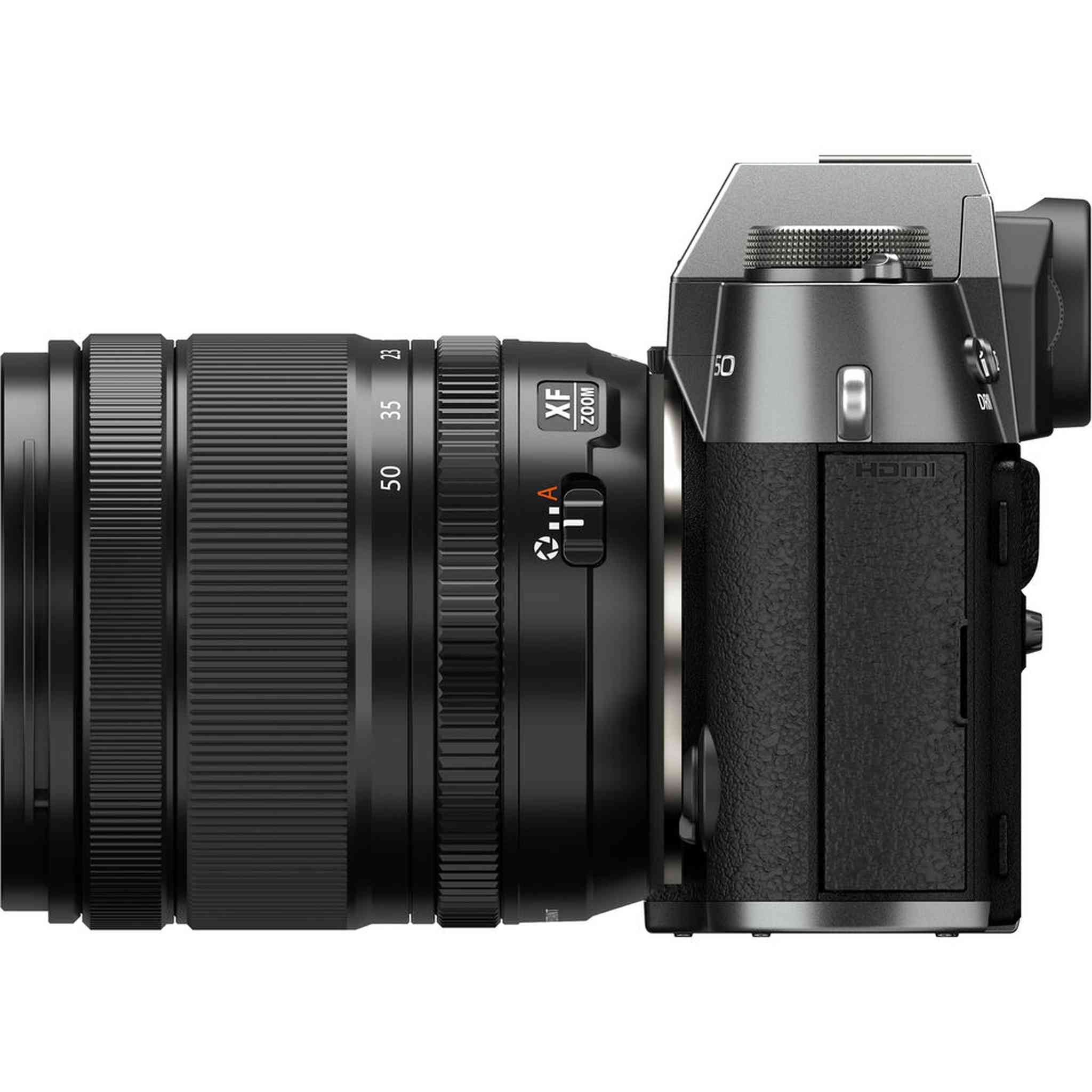 Fujifilm X-T50 Mirrorless Digital Camera XF16-50mm+Accessories - Charcoal Silver