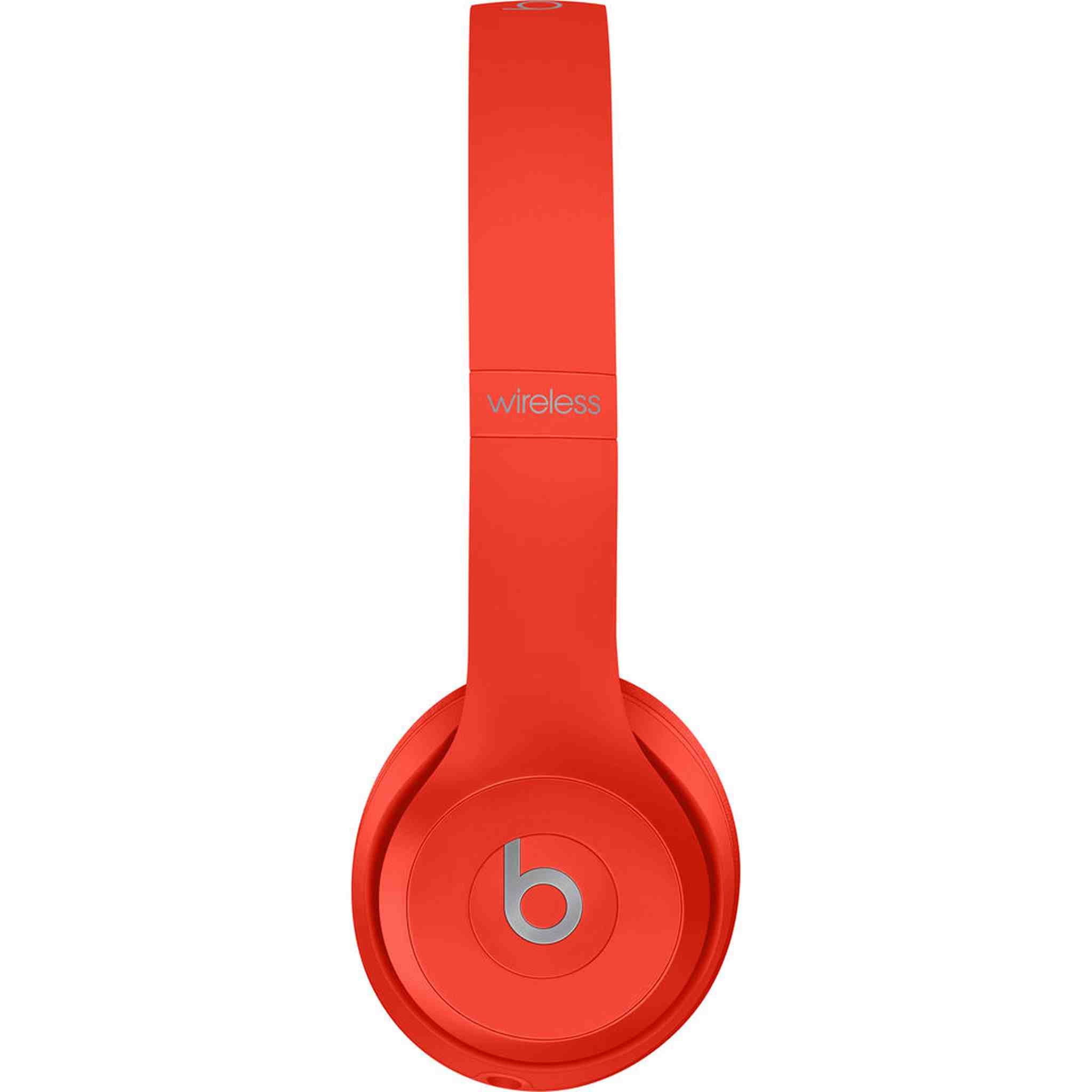 Beats Solo3 Wireless On-Ear Headphones Citrus Red Bundle With Accessories