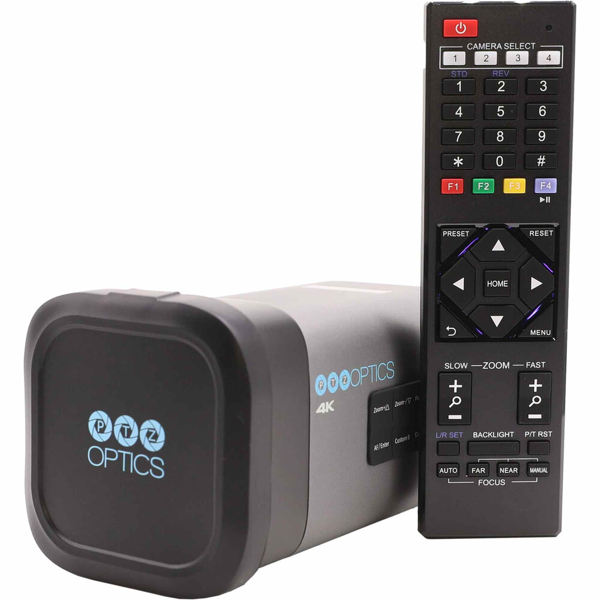 PTZOptics 4K Camera Gray | 20x Zoom, UHD60, NDI|HX2, Long-Range IP Streaming - Bundle