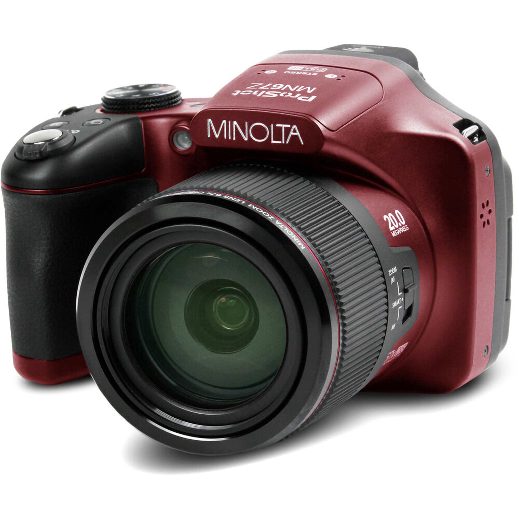 Minolta Pro Shot 20 MP HD Digital Camera with 67X Zoom, 1080P HD Video Bundle - Minolta