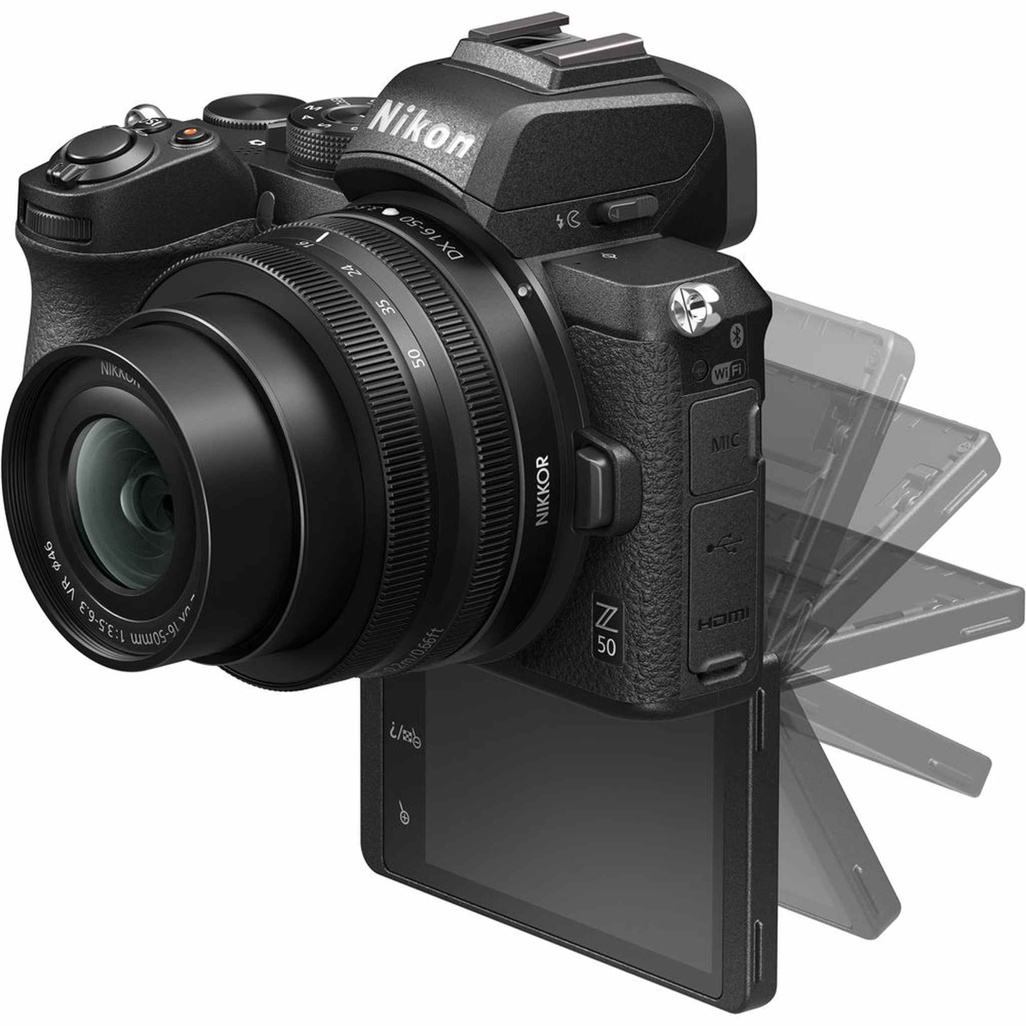 Nikon Z50 Compact Lightweight Mirrorless Camera with 16-50mm and 50-250mm Lenses 1632 Bundle Nikon
