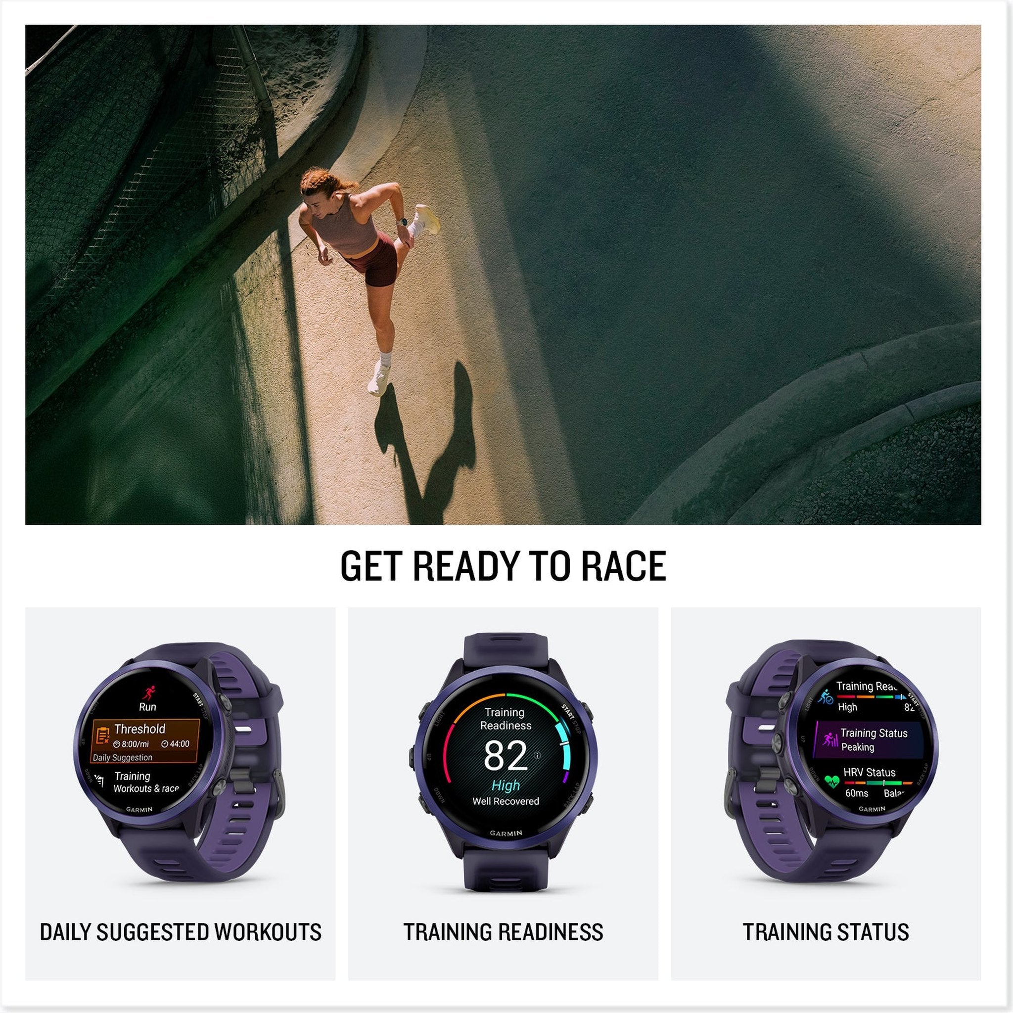 Garmin Forerunner 570 – 47MM, Indigo Aluminum with Translucent Imperial Purple/Indigo Band , Air Pro EarBuds