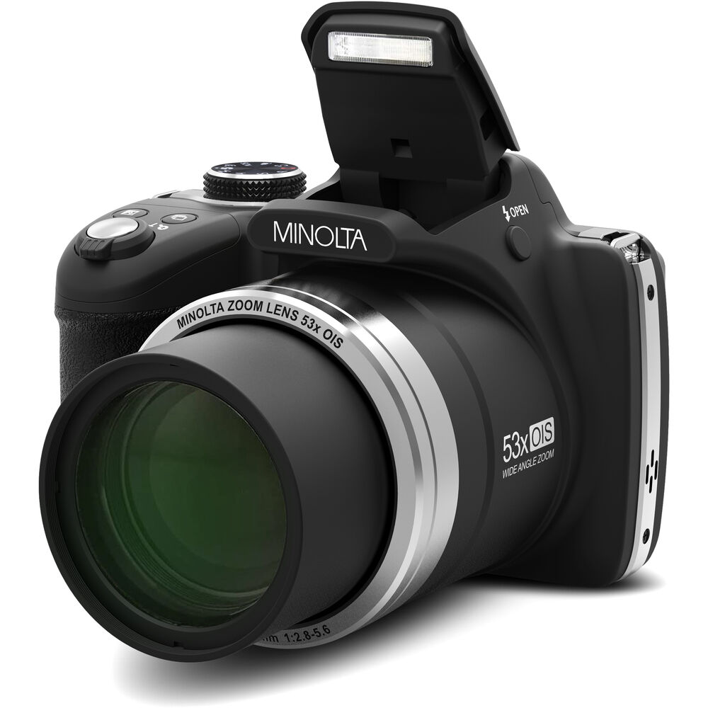 Minolta Pro Shot MN53Z 16 MP HD Digital Camera with 53x Zoom, 1080p HD Video Bundle Black