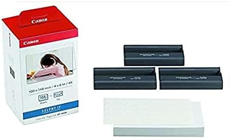 Canon KP-108IN 3 Color Ink Cassette and 108 Sheets 4 x 6 Paper Glossy for SELPHY CP1300, CP1200, CP910, CP900, CP760, CP770, CP780 CP800. Bonus: Quality Photo Microfiber Cloth