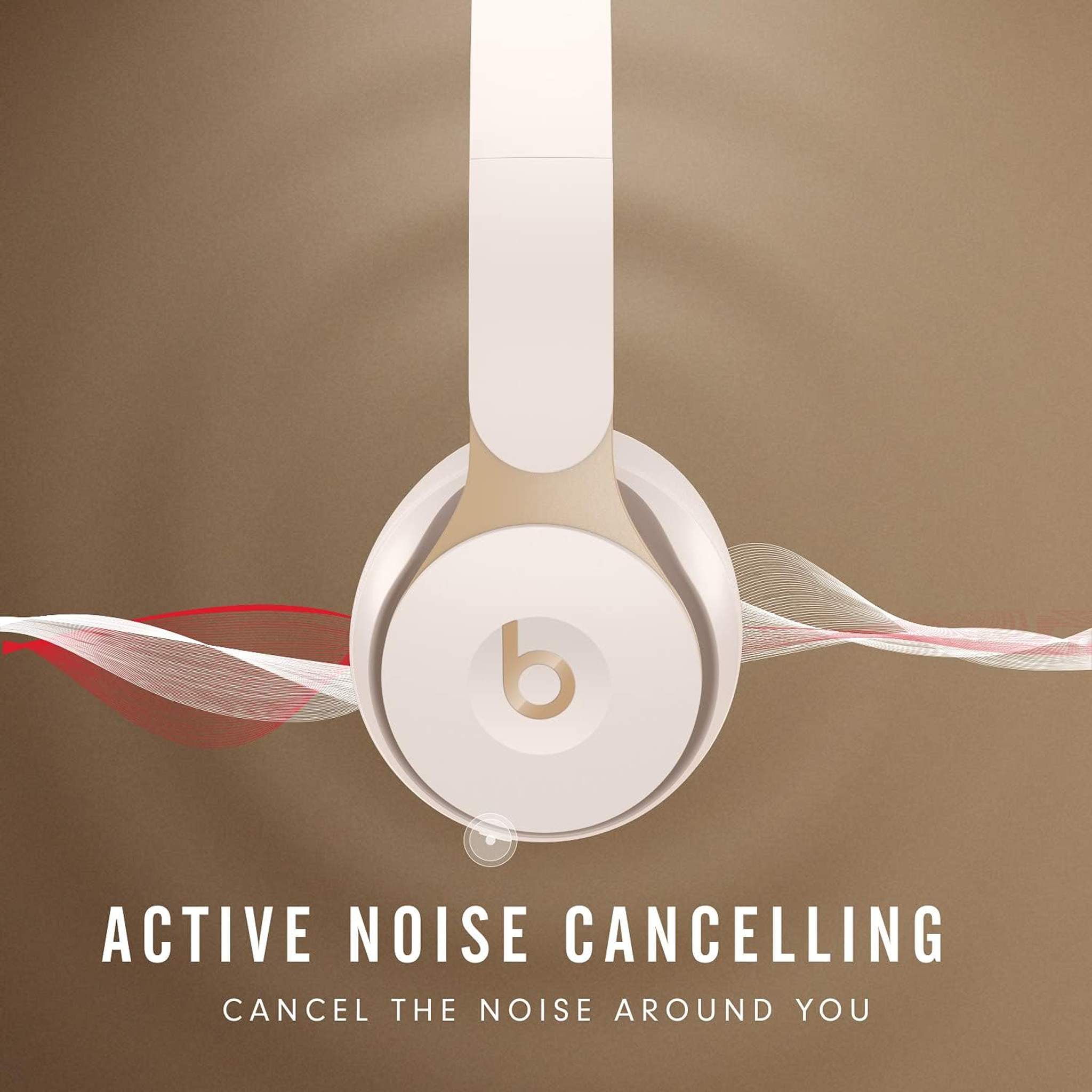 Beats Solo Pro Wireless Noise Cancelling On-Ear Headphones Ivory Bundle Beats
