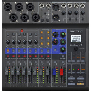 Zoom LiveTrakL-8 Portable 8-Channel Digital Mixer and Multitrack Recorder,Bundle