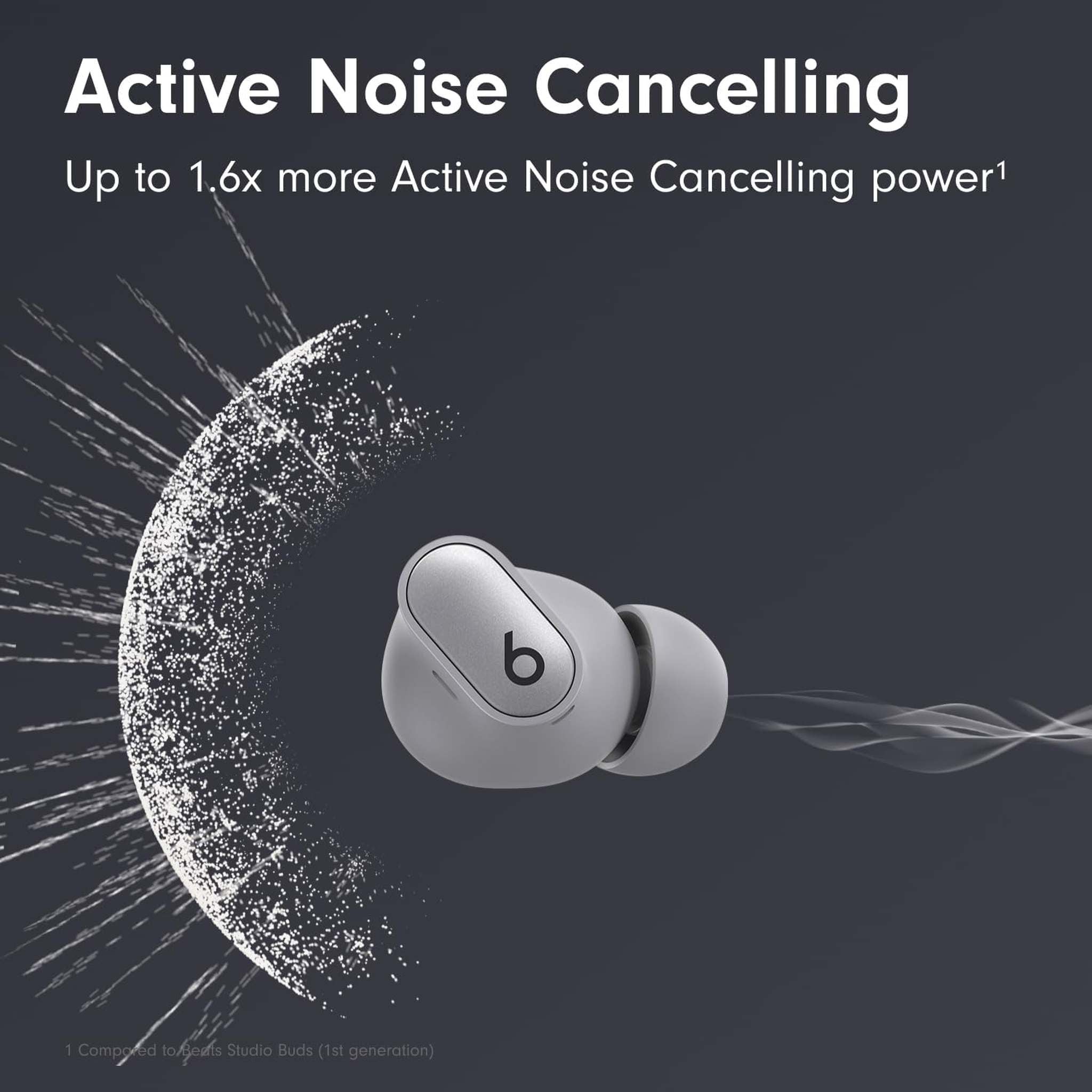 Beats by Dr. Dre Studio Buds+ Noise Canceling True Wireless In-Ear Headphones Cosmic Silver Bundle with Accessories