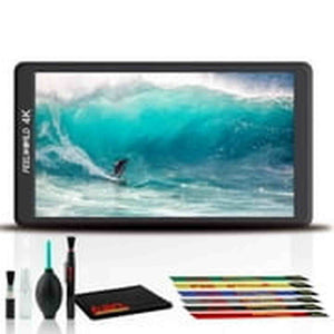 FeelWorld F570 5.7" 4K HDMI On-Camera Monitor + 6Pk Cable Ties + Cleaning Kit Bundle