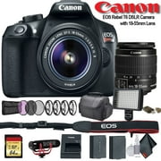Canon EOS Rebel T6 DSLR Camera with 18-55mm Lens 1159C003 W/Bag, Extra Battery, LED Light, Mic, Filters and More - Adv