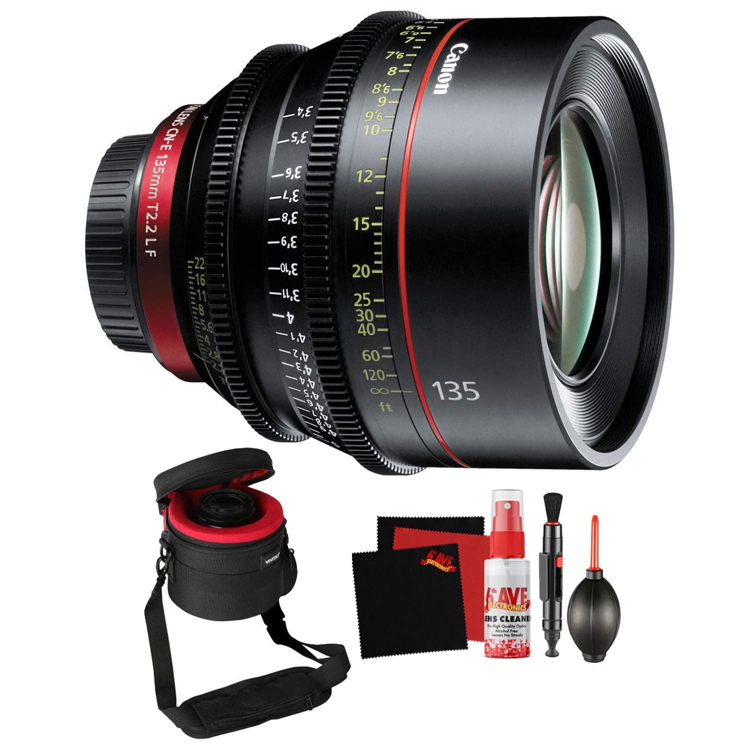 Canon CN-E 135mm T2.2 L F Cinema Prime Lens EF Mount Professional Filmmaker Bundle