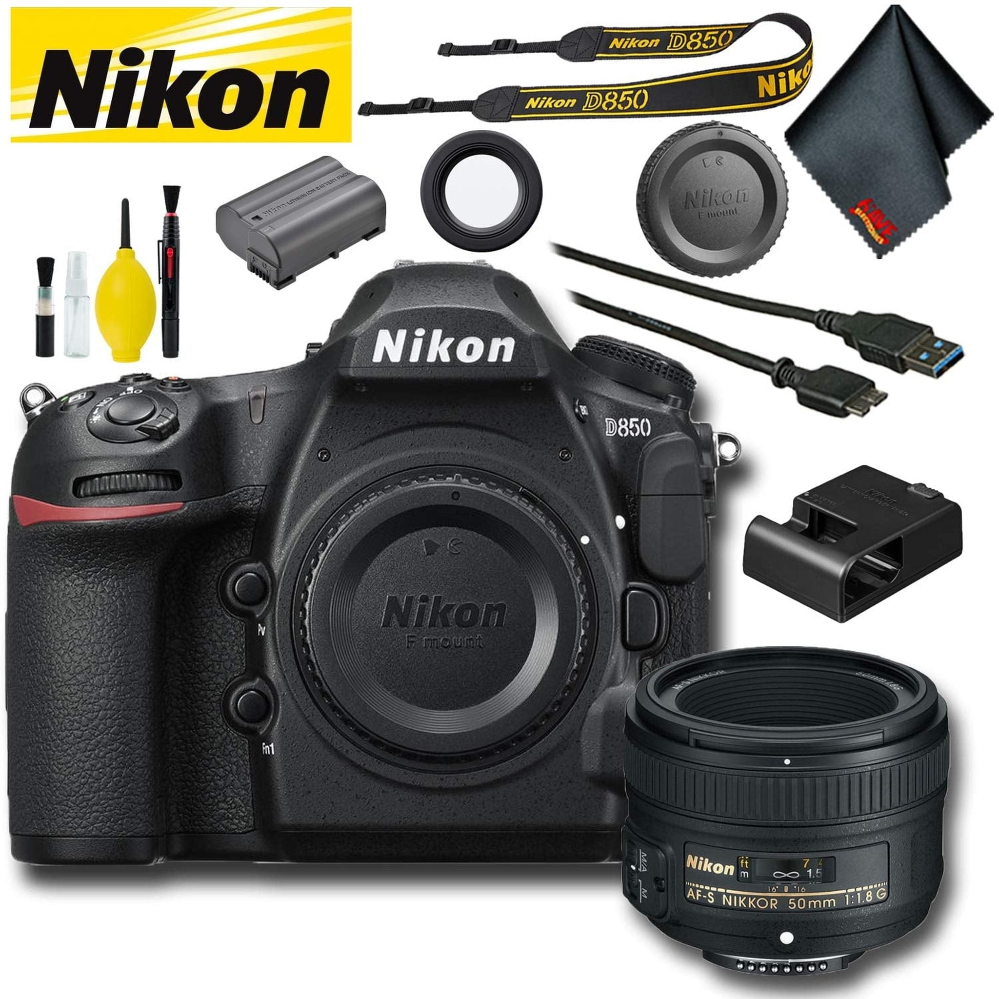 Nikon D850 DSLR Camera International Model Basic Bundle